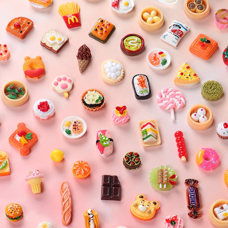 10/50PCS Miniatur Makanan Minu - Packaging ulasan dan harga